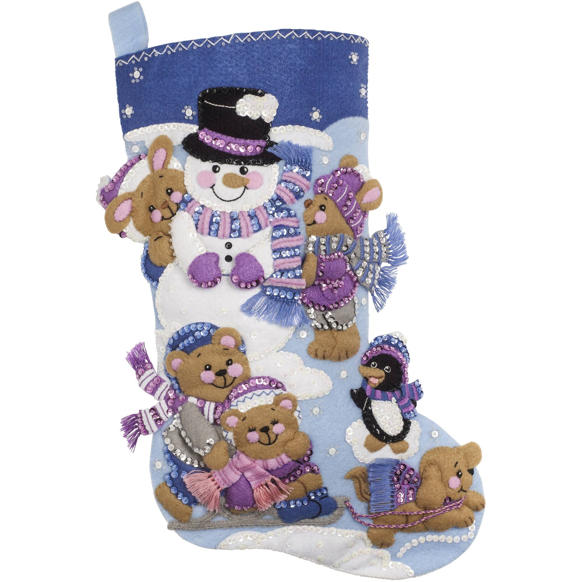 Bucilla Playing In The Snow Stocking Felt Kit
